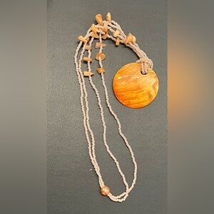 Elegant PEACH Albalone Beaded Necklace